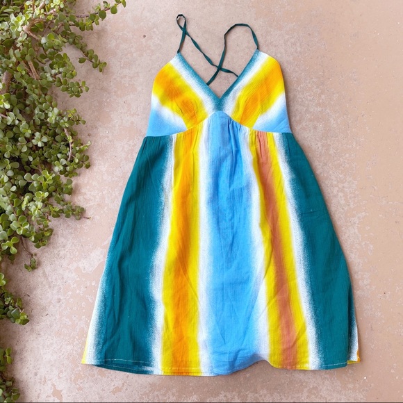BCBGeneration Dresses & Skirts - BCBGeneration Rainbow Babydoll Beach Mini Dress